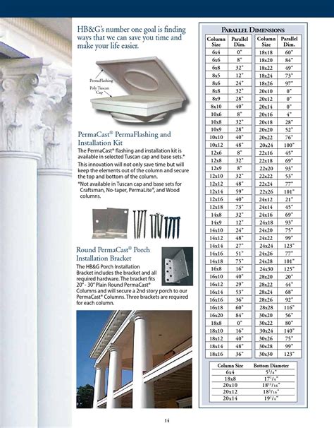 hb&g columns product catalog